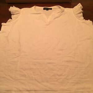 LAUNDRY By Shelli Segal White Ruffle Tank